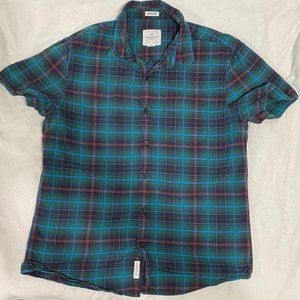 American Eagle Medium Seriously Soft Green, Blue, Red Plaid